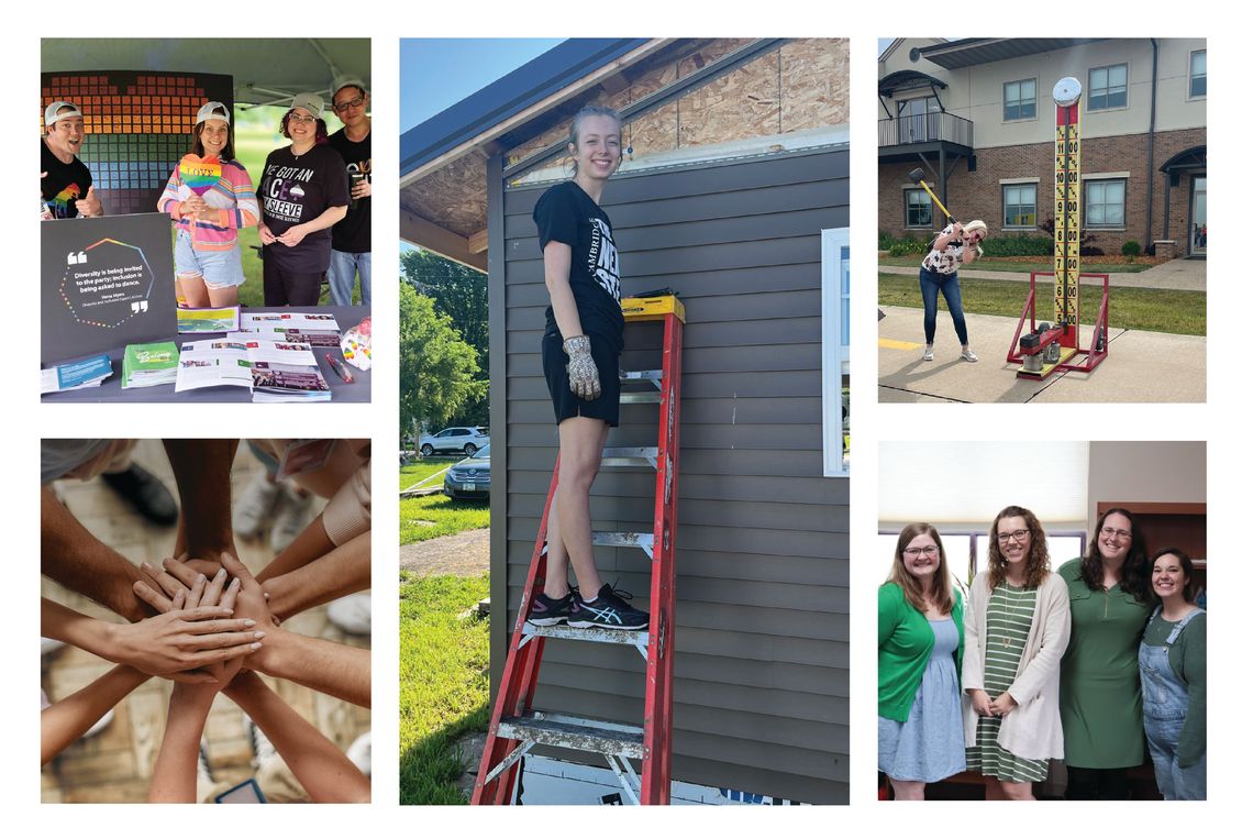 A collage featuring a variety of people working together on home renovation projects