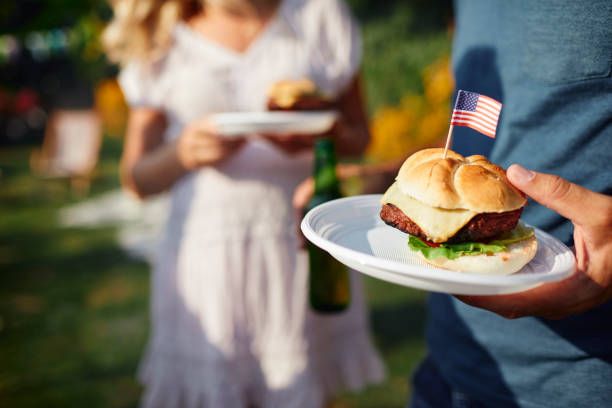 Family celebrating 4th of july